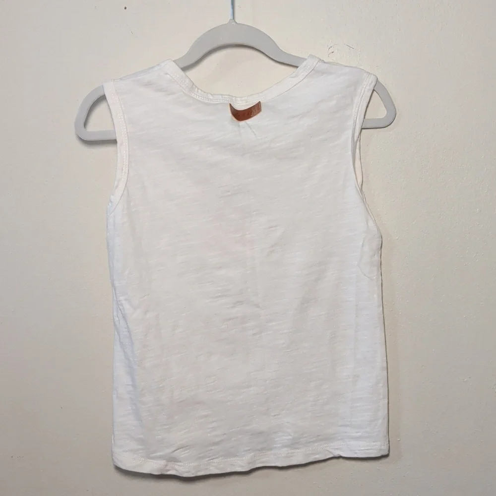 Velvet Fawn Flamingo Tank Top White Pink 100% Cotton Summer Girls Size 7